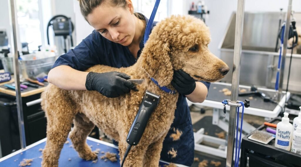 Professional grooming for a large breed dog at Rainbow Grooming Salon in Miami West Flagler