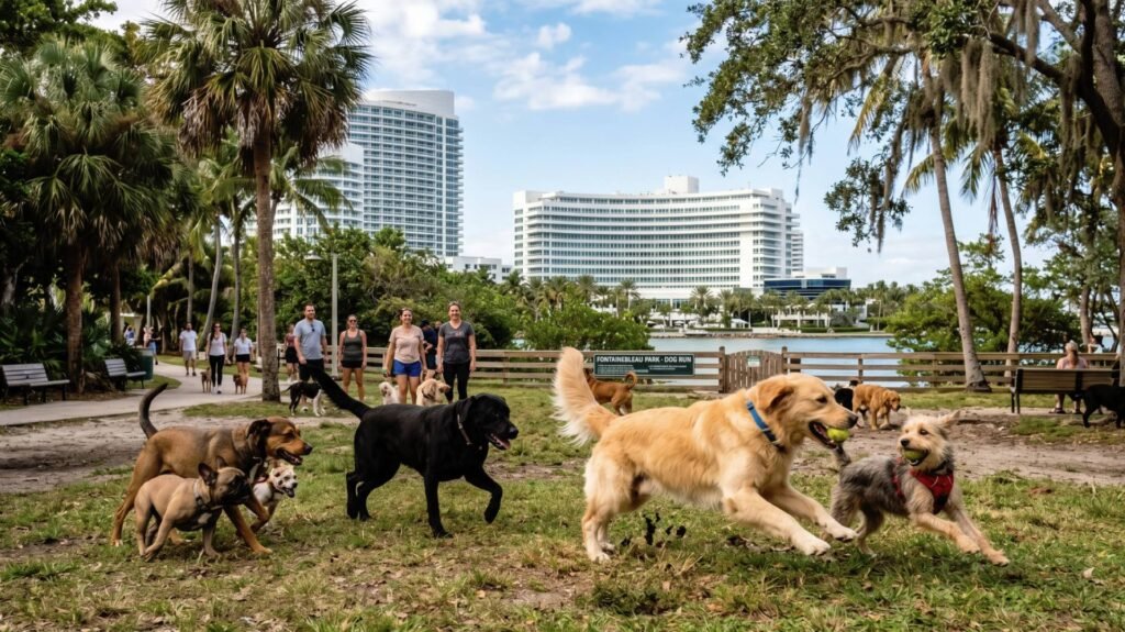 Fachada de Rainbow Grooming en Fontainebleau Miami, peluquería canina con más de 30 años de experiencia.